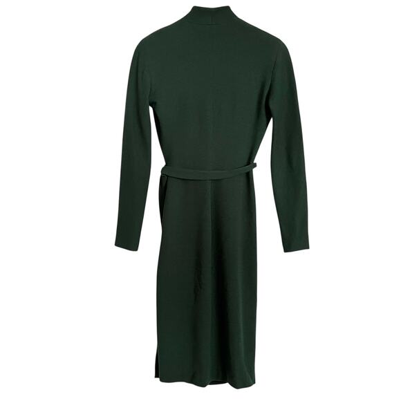 Vintage Donna Karan Black Label Archival Green Wool Wrap Dress Union-Made Size S - Picture 2 of 14